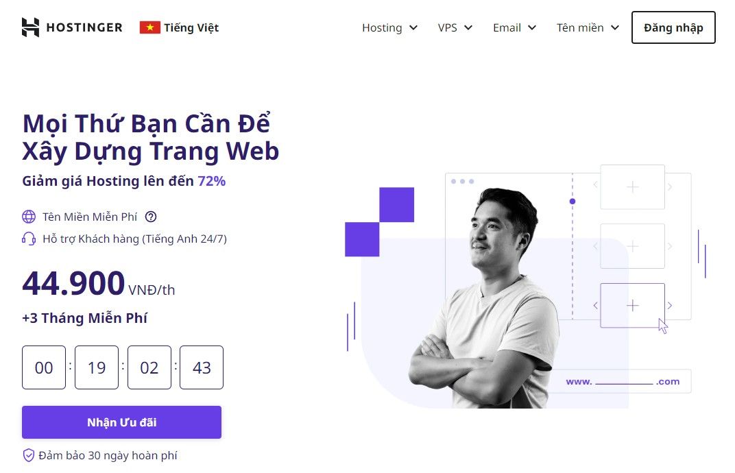 Hostinger là đơn vị cung cấp hosting giá rẻ hàng đầu tại Việt Nam